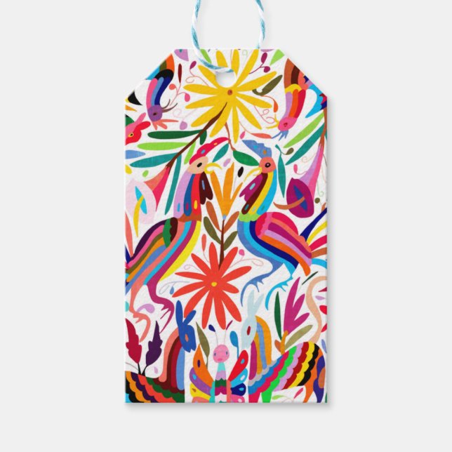 Färgfull Otomi Print Gift-Märkre Presentetikett (Framsidan)