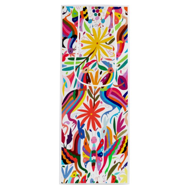 Färgfull Otomi Skriv ut Vin/Tequila Gift-påse (Framsidan)