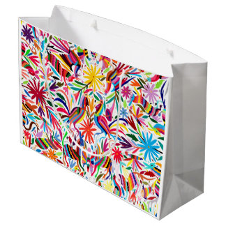 Färgfull Otomi-utskrift, gift-flagga