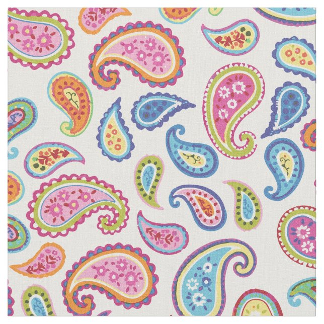 Färgfull Paisley Kids Room Decor Tyg (Närbild)