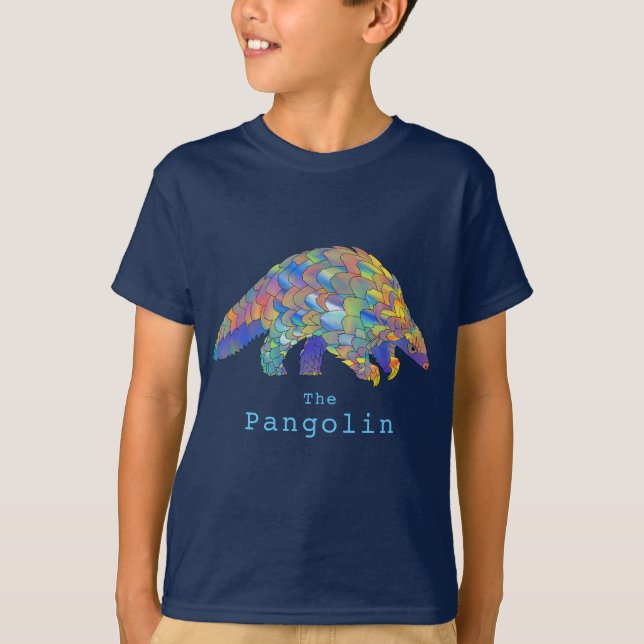 Färgfull Pangolin-utrotad djuraktivismkonst T Shirt (Framsida)
