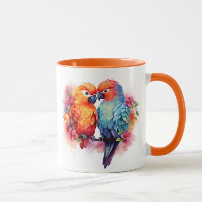 Färgfull papegoja-design Kopp. Mugg (Höger)