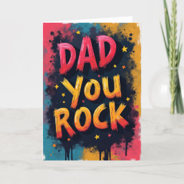 Färgfull Pappa You Sten Fars dag Vibrant Helgkort