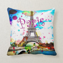 Färgfull Paris Design Pillow Kudde