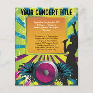 Färgfull Party Flyer, sångare med Winged Speaker Flygblad