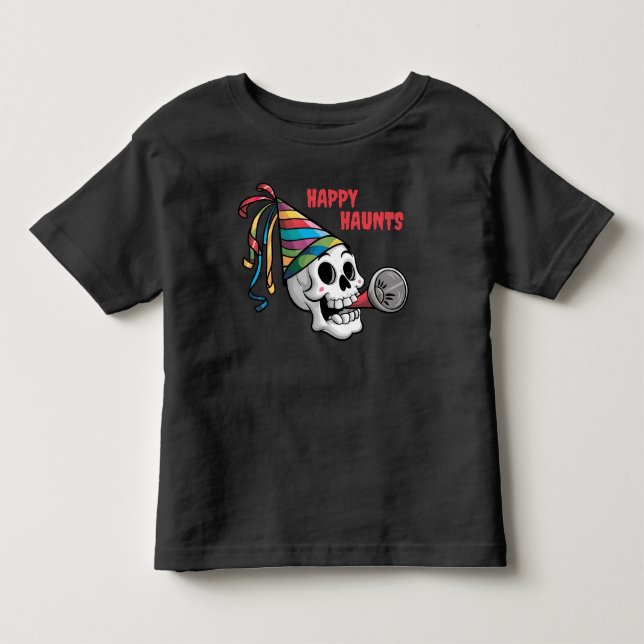 Färgfull Party Skull T Shirt (Framsida)