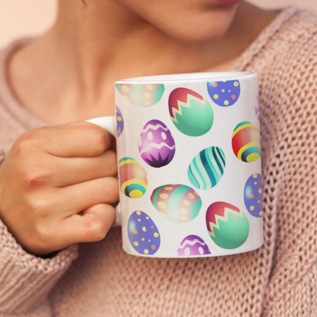 Färgfull Påsk-dekorerad Äggmodern Cute Kaffemugg (Skapare uppladdad)