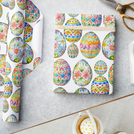 Färgfull Påsk Whimsical Egg Mönster Presentpapper