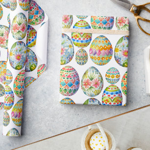 Färgfull Påsk Whimsical Egg Mönster Presentpapper