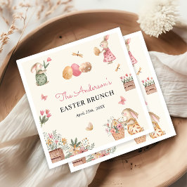 Färgfull Påskhare Påskägg Hunt Party Pappersservett