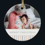 Färgfull Pastel Rainbow Modern Grandparent Julgransprydnad Keramik<br><div class="desc">Roligt pastel färg med rent modernt linjer gör dessa fotoprydnadsföremål till anpassningsbar för morföräldrar!</div>