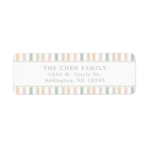 Färgfull Pastel Rainbow Modern Returadress Etikett