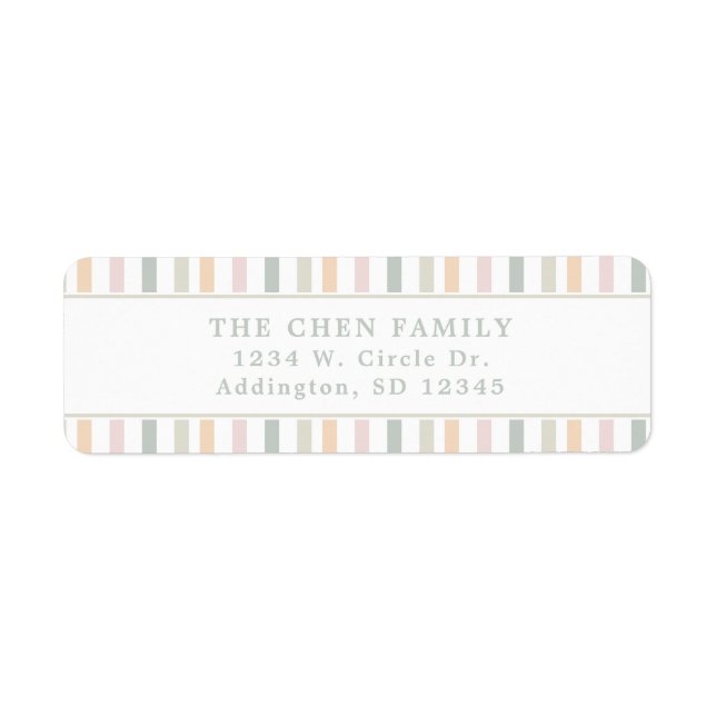 Färgfull Pastel Rainbow Modern Returadress Etikett (Framsidan)