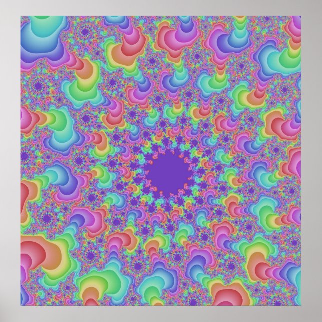 Färgfull Pastel Rainbow Poster (Framsidan)