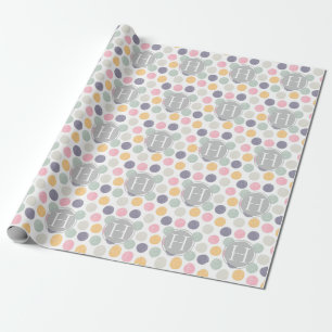 Färgfull pastellpolka punkt mönster monogram presentpapper