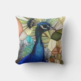 Färgfull Peacock Mosaic Dekorativ kudde
