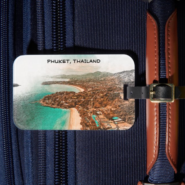 Färgfull Phuket Thailand Kusten View Bagagebricka (Framsida Insitu 4)