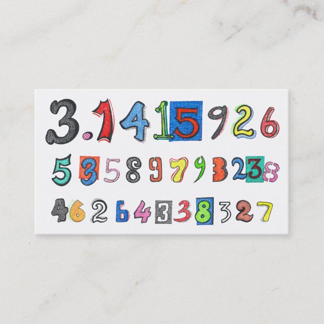 Färgfull Pi beräknad Visitkort (Framsida)