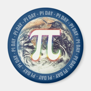 Färgfull pi-dag på jorden - mattemagnet magnet