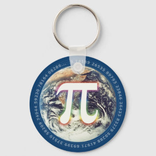 Färgfull Pi på jorden Matematik Nyckelring
