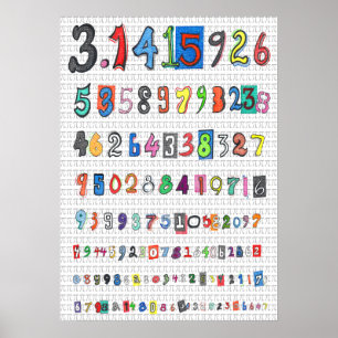 Färgfull Pi Poster