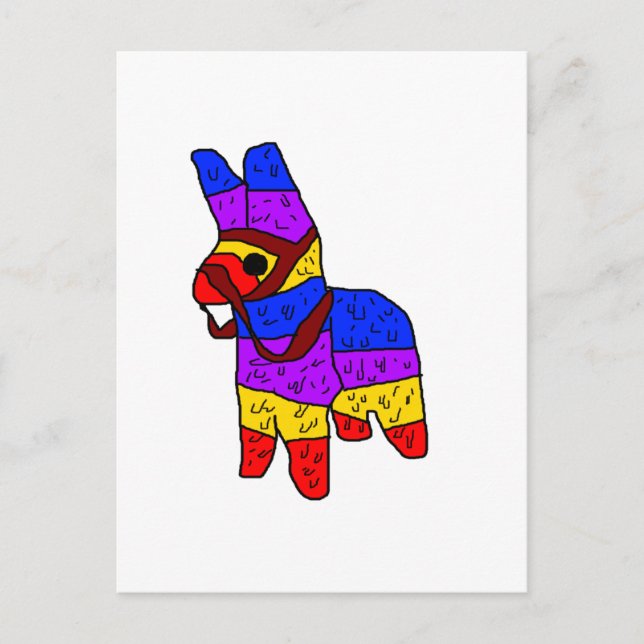 Färgfull Piñata-Tecknad för en Fiesta i Mexiko Vykort (Framsida)