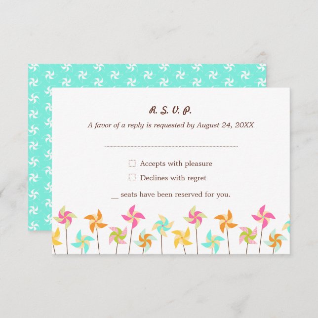 Färgfull Pinjul ThLED Bröllop OSA Kort (Fram/baksida)