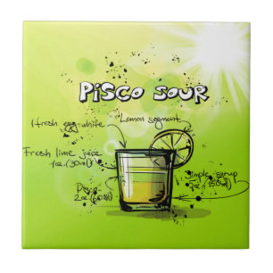 Färgfull Pisco Sour Drink Cocktail Recipe Kakelplatta
