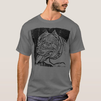 Färgfull Pitbull Smile, Hund Is Kärlek, Retro Vint T Shirt