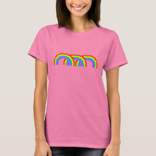 Färgfull Pixel Art Rainbow T-shirt för kvinnor