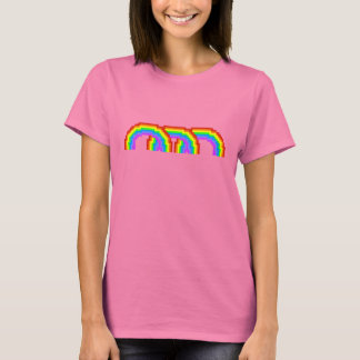 Färgfull Pixel Art Rainbow T-shirt för kvinnor
