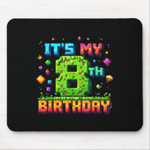 Färgfull pixel Birthday it's Min åttonde födel Musmatta
