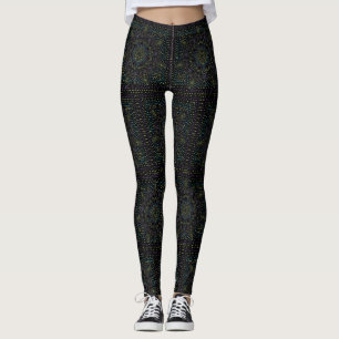 Färgfull pointillism Mandala Leggings