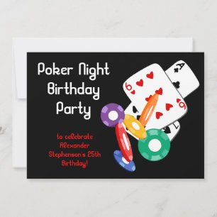 Färgfull Poker Chip Party-inbjudan Inbjudningar