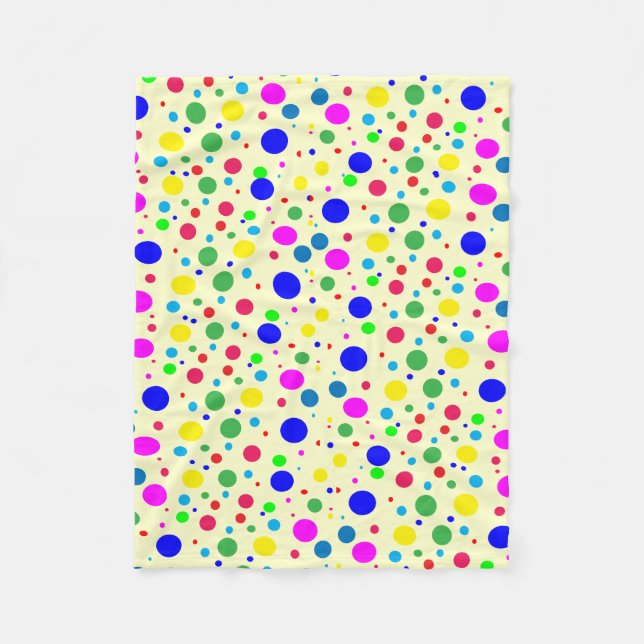 Färgfull Polka Dot Bubbles Fleece Blanket (Framsidan)