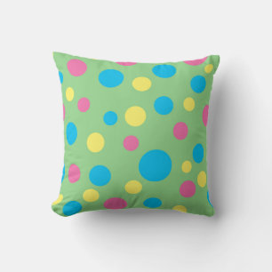 Färgfull polka dots mönster dekorativ kudde