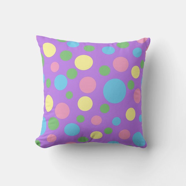 Färgfull polka dots mönster dekorativ kudde (Framsida)
