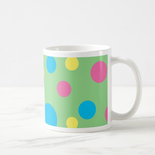Färgfull polka dots mönster kaffemugg (Höger)