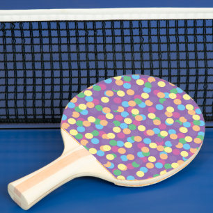 Färgfull polka-Dots Mönster på Lila Pingisracket