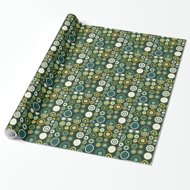 Färgfull Polka dots Retro Mönster 3 Presentpapper (Utrullad)
