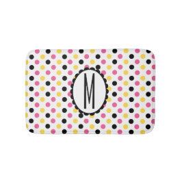 Färgfull polka punkt Monogrammed Bath Mat Badrumsmatta