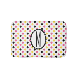 Färgfull polka punkt Monogrammed Bath Mat Badrumsmatta