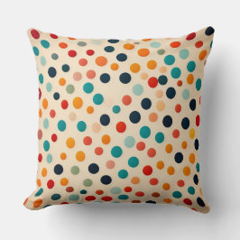 Färgfull polka Punkt Seamless Mönster på Beige Kudde