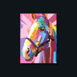 Färgfull pop Art Horse Porträtt Canvastryck<br><div class="desc">Skuggor av rosa,  lila och brunt kom tillsammans i detta pulserande popkonst porträtt på en vackert färglös häst som är både trendig och modern.</div>