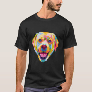 Färgfull Pop Labrador Retriever Porträtt Lab Owner T Shirt
