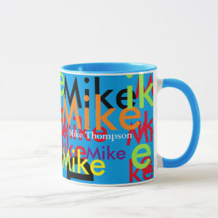 Färgfull pop-namn original, coola och modern mugg
