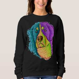 Färgfull Pop Porträtt Bernese Mountain Hund Mamma T Shirt