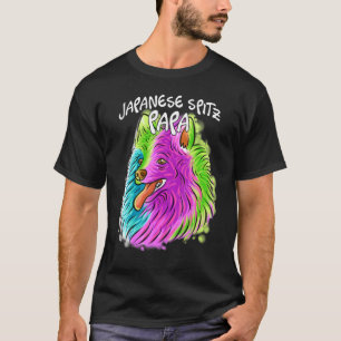Färgfull Pop Porträtt japansk Spitz Hund pappa T Shirt
