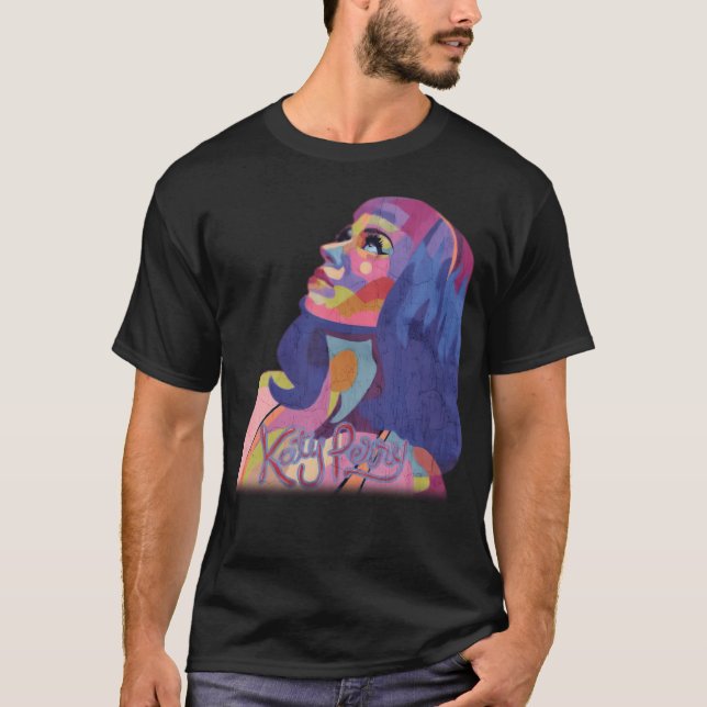 Färgfull potrait Digital Art Design T Shirt (Framsida)