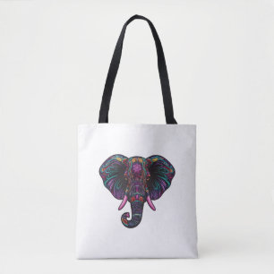 Färgfull Psychedelic Elephant Tygkasse